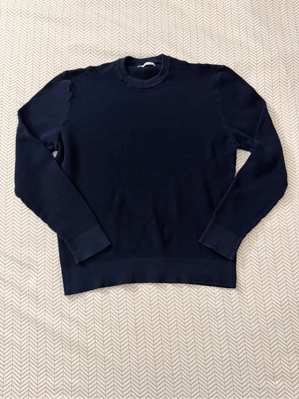 Zara Men's Dark Navy Crewneck Sweater